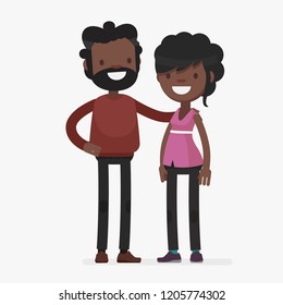 Cute couples with isolated background vector illustration