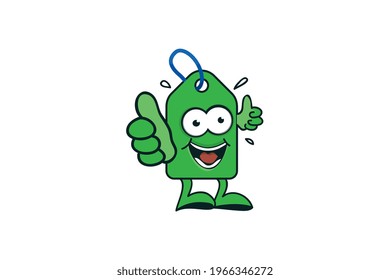 Cute Coupon with thumb icon. Cartoon coupon icon character vector. Cartoon character design.Vector Illustration.