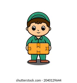 Cute courier character, Vector illustration eps.10