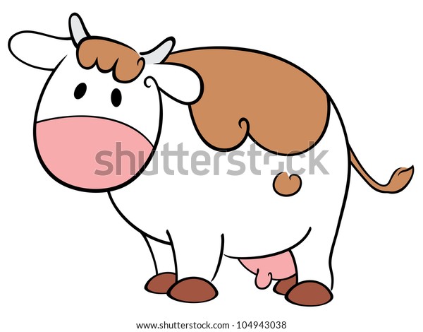 Cute Cow Stock Vector (Royalty Free) 104943038