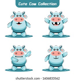 CUTE COW ANIMAL CARTOON DESIGN VECTOR