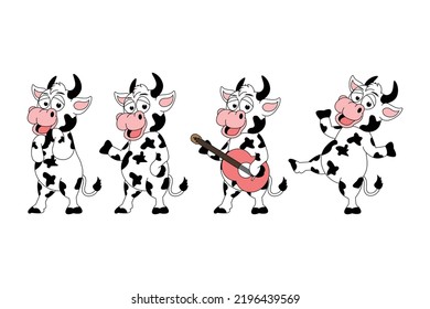 cute cow animal cartoon graphic