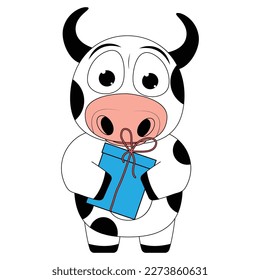 cute cow animal cartoon illustration