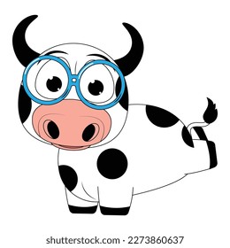 cute cow animal cartoon illustration