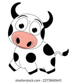 cute cow animal cartoon illustration