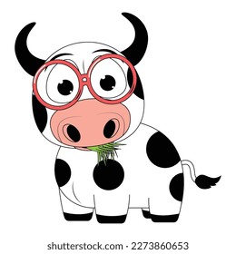 cute cow animal cartoon illustration