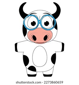 cute cow animal cartoon illustration