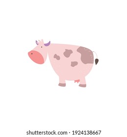 cute cow animal character design vector template illustration