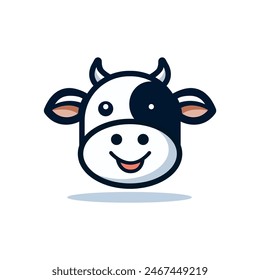 cute cow animal farm cattle pet logo vector illustration template design