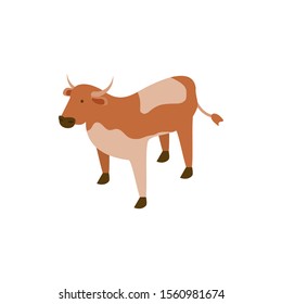 cute cow animal on white background vector illustration design