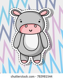 cute cow animal patch sticker