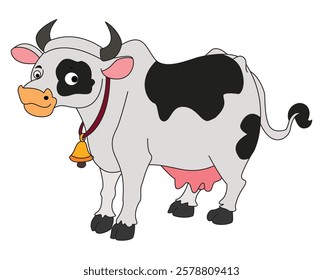 Cute cow animal vector illustration 