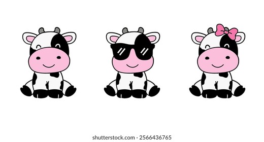 Cute cow, Baby cow, Cow Print, Kid Farm, Boy Girls, Cow Birthday, Little Cowboy Birthday, Vector Files for Cricut