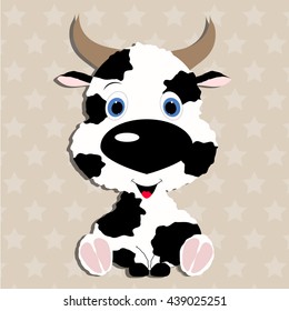 cute Cow baby. Template for design and decoration. cute sticker album, scrapbook. Baby vector illustration. Baby shower