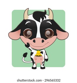 Cute cow with a bell