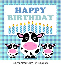 Cute Cow Birthday Card 