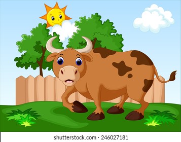 Cute cow cartoon