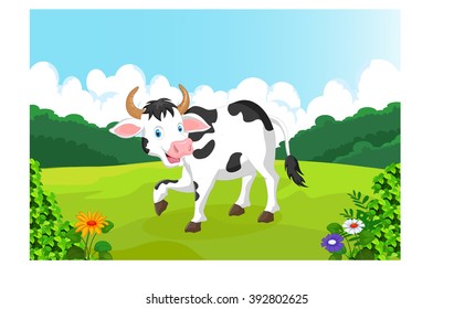cute cow cartoon