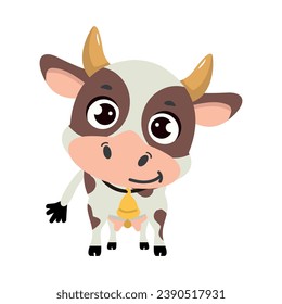 cute cow cartoon animal vector  