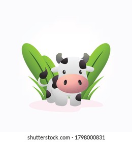 ilustración vectorial de dibujos animados de vacas lindas 