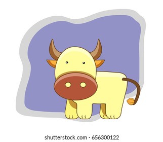 Cute Cow Cartoon Character Vector Art