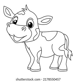 Cute Cow Cartoon Coloring Page Illustration Stock Vector (Royalty Free ...