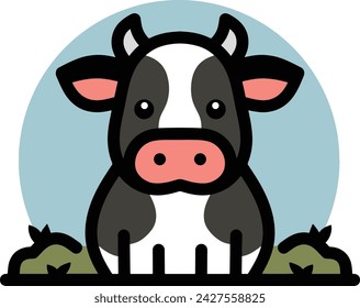 Cute cow cartoon design illustration