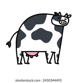 cute cow cartoon drawing transparent background vector illustration