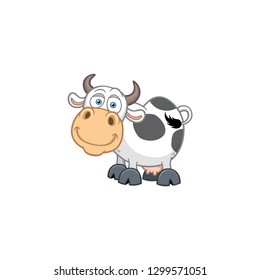 cute cow cartoon icon