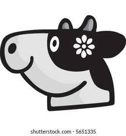A cute cow cartoon illustration.