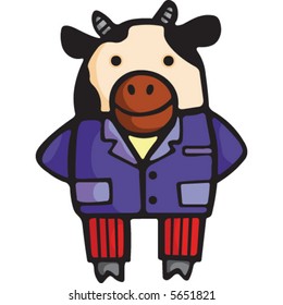 A cute cow cartoon illustration.