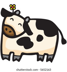 A cute cow cartoon illustration.