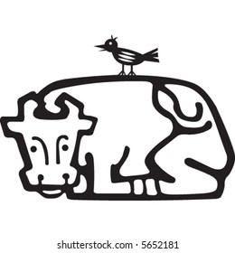 A cute cow cartoon illustration.