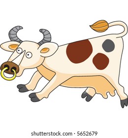 A cute cow cartoon illustration.