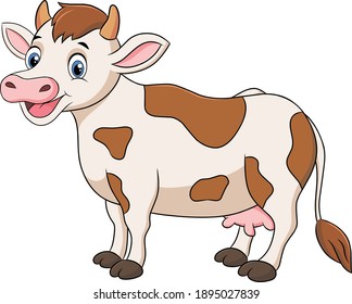 Cute Cow Cartoon Stock Illustration 1044708070