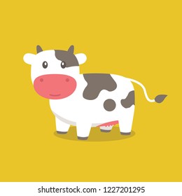 Cute cow cartoon vector