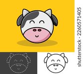 cute cow cartoon vector design
