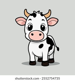 Cute Cow Cartoon Vector Icon Illustration Animal Nature Icon
