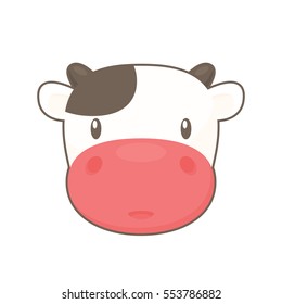 Cute cow cartoon vector icon