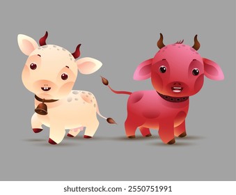 Fundo de vetor de design de personagem de vaca bonito.