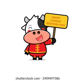cute cow character designs wearing Chinese costumes