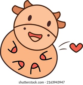 EPS y imagen de vectores de caracteres Cute Cow