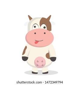 Cute cow characters with mock expressions,animal illustration