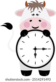 Bela vaca com relógio interno