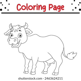 cute cow coloring page for kids