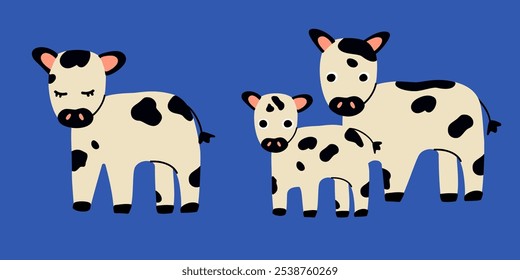 Cute cow. Creative kids texture for fabric, wrapping, textile, wallpaper, apparel. Vector illustration