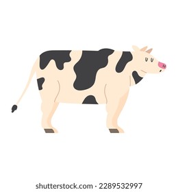 Cute cow design over white