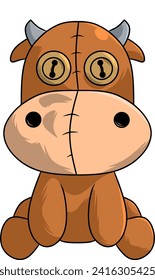 Cute cow doll vector image, doll collection, cow doll