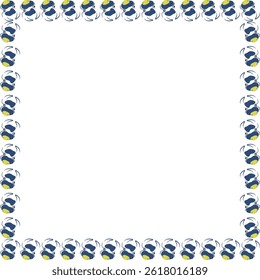 Cute cow empty frame. Domestic animal template. Frame with empty space for your text