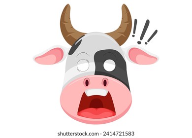 Cute Cow Expression Sticker Design